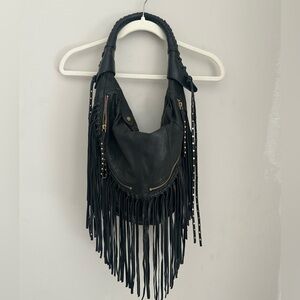Dr YANY leather fringe purse